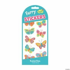 MW Butterflies Furry Stickers: Pack Of 12