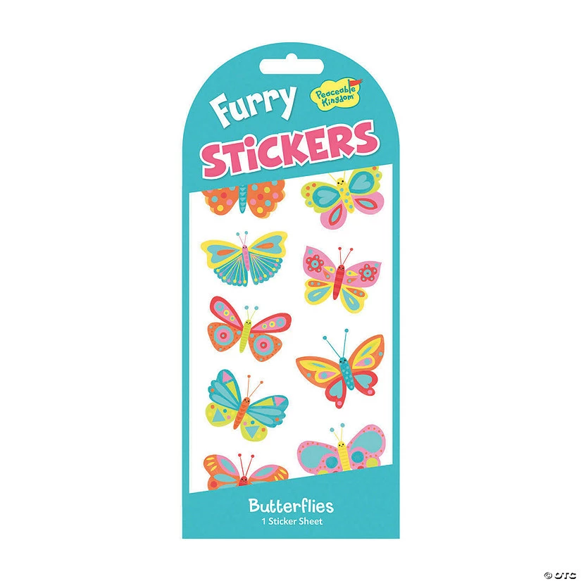 MW Butterflies Furry Stickers: Pack Of 12 3 MW Butterflies Furry Stickers: Pack Of 12