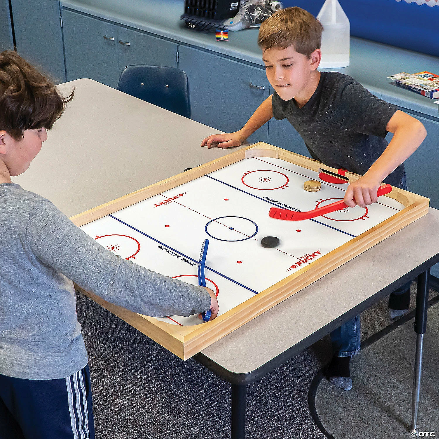 MW GoSports: Ice Pucky Wooden Table Top Hockey Game 4 MW GoSports: Ice Pucky Wooden Table Top Hockey Game - Image 2