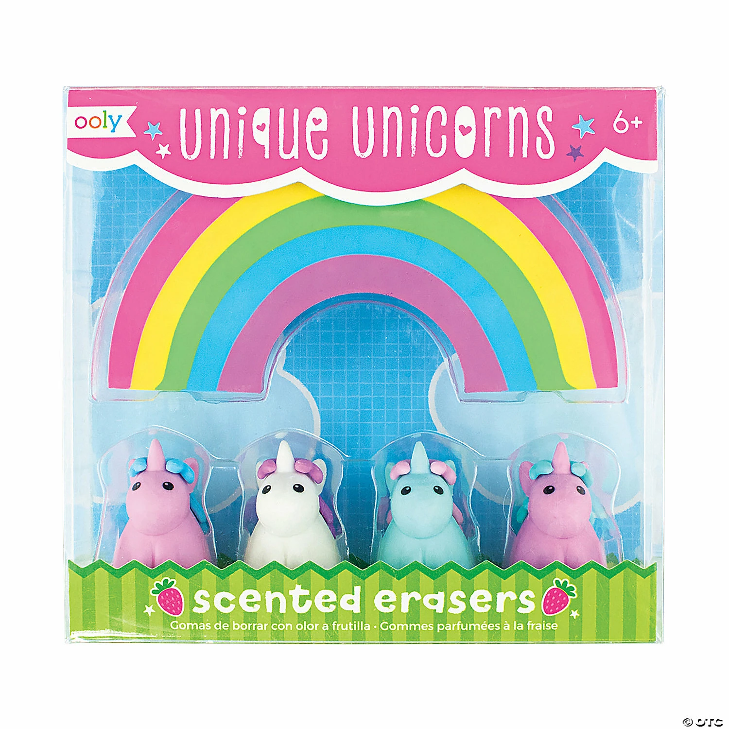MW Ooly Unique Unicorn Strawberry Scented Erasers 3 MW Ooly Unique Unicorn Strawberry Scented Erasers