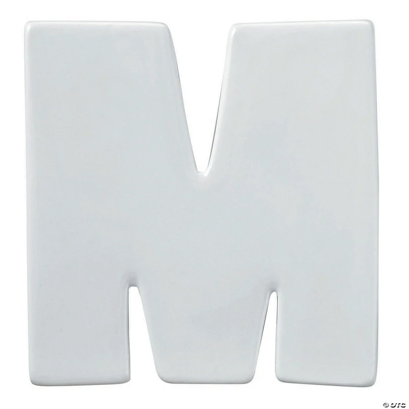 MW Paint Your Own Porcelain Letter M 3 MW Paint Your Own Porcelain Letter M