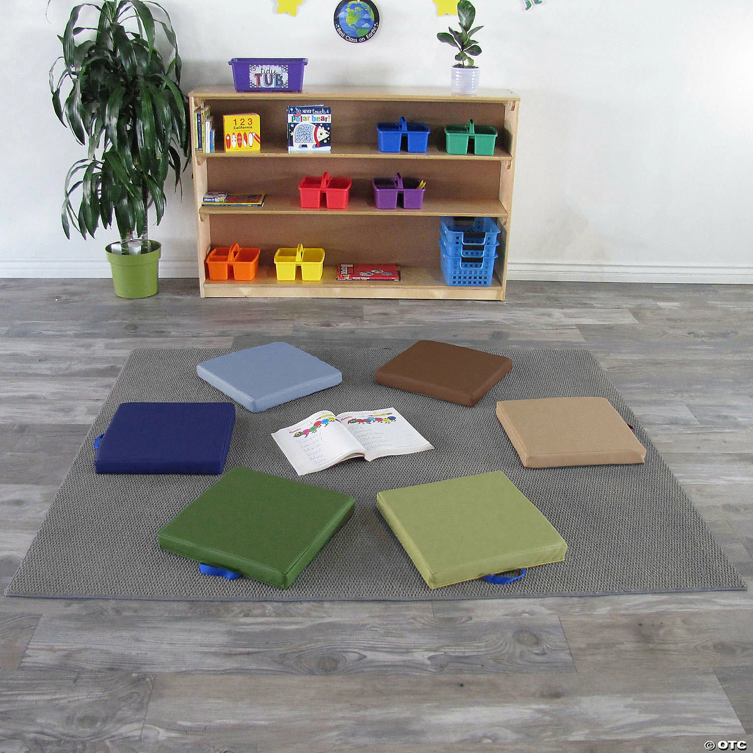 MW SoftScape 15" Square Floor Cushions, 6-Piece - Earthtone 4 MW SoftScape 15" Square Floor Cushions, 6-Piece - Earthtone - Image 2