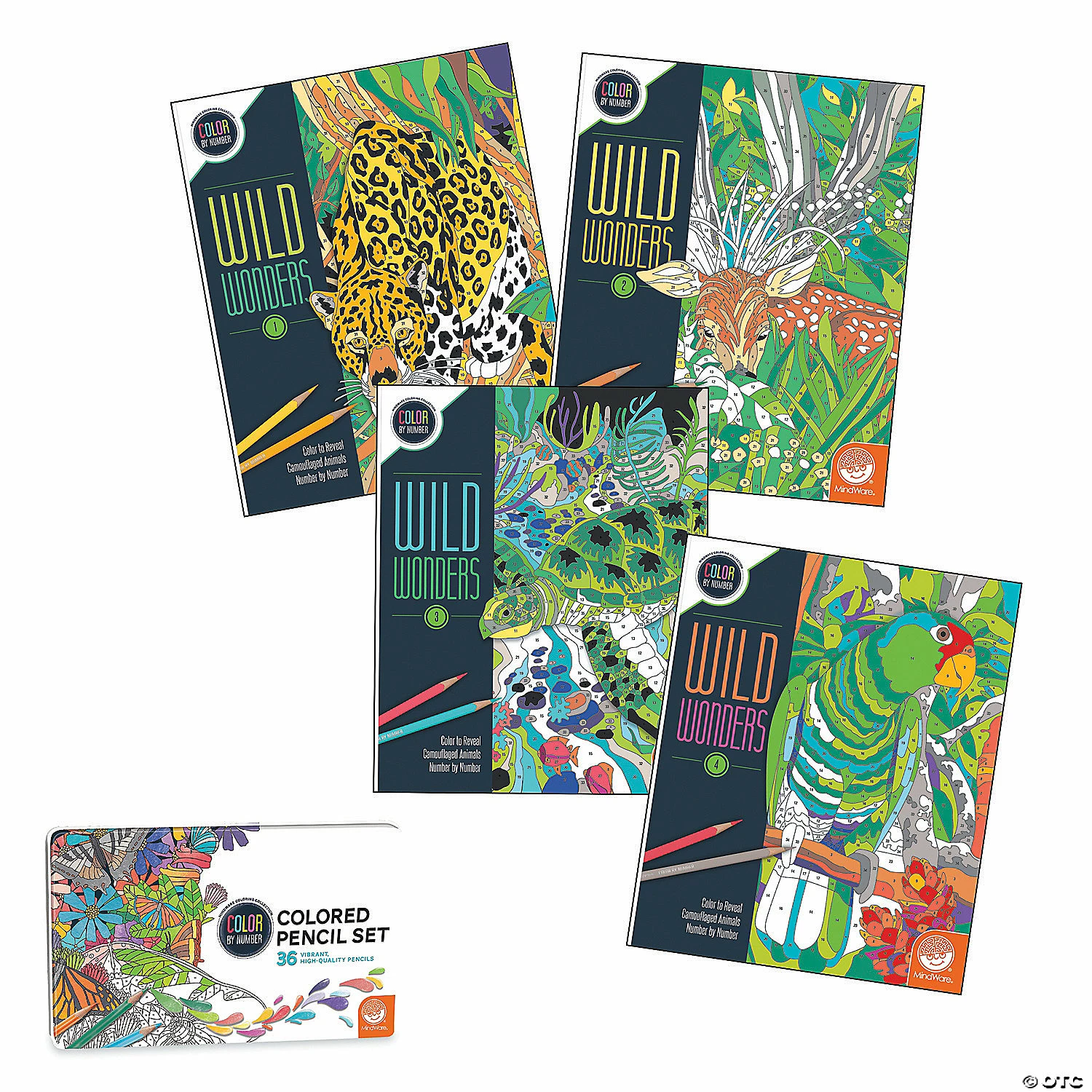 MW Wild Wonders Color By Number Book Set With 36 Colored Pencils 3 MW Wild Wonders Color By Number Book Set With 36 Colored Pencils
