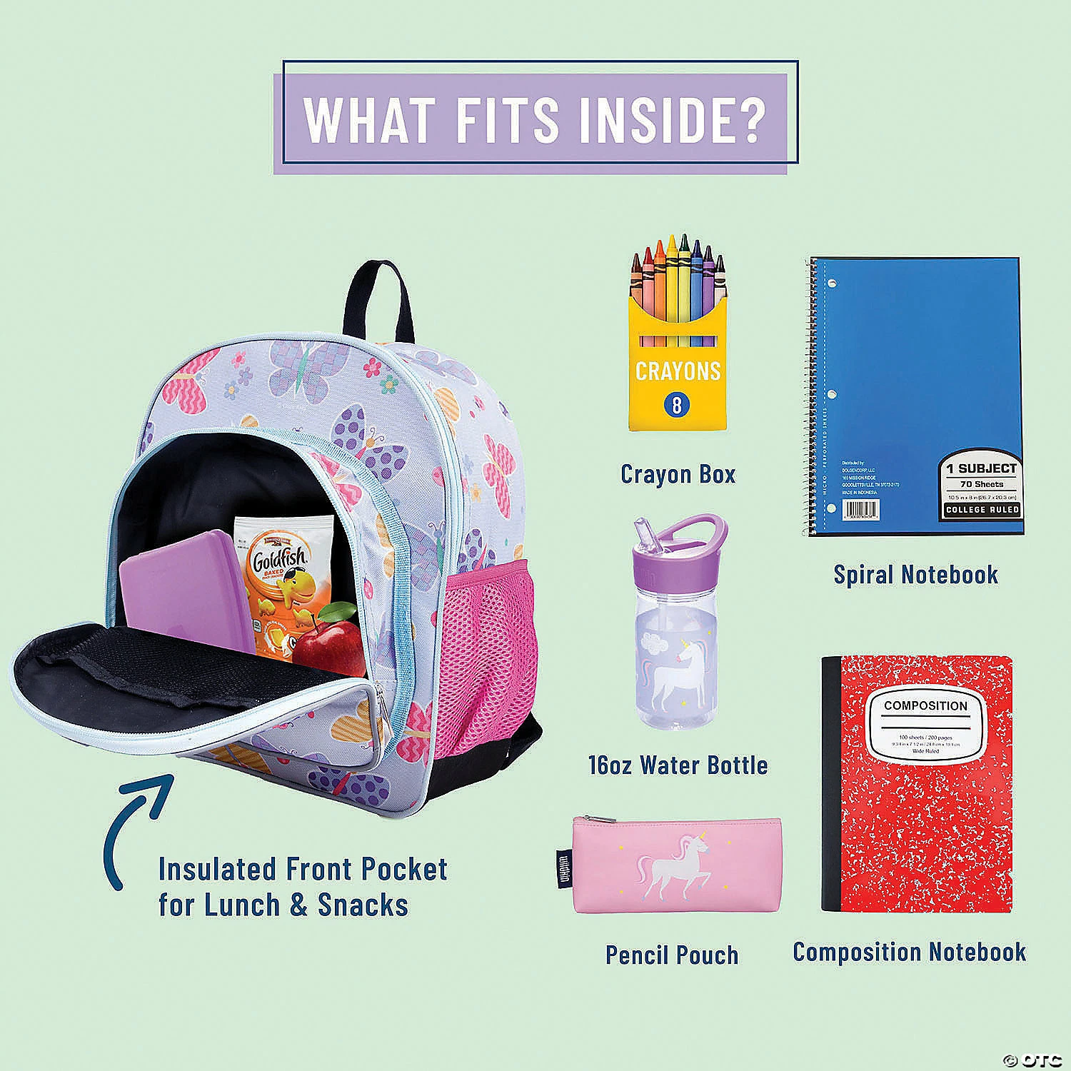 MW Wildkin - Butterfly Garden Blue 12 Inch Backpack 5 MW Wildkin - Butterfly Garden Blue 12 Inch Backpack - Image 3