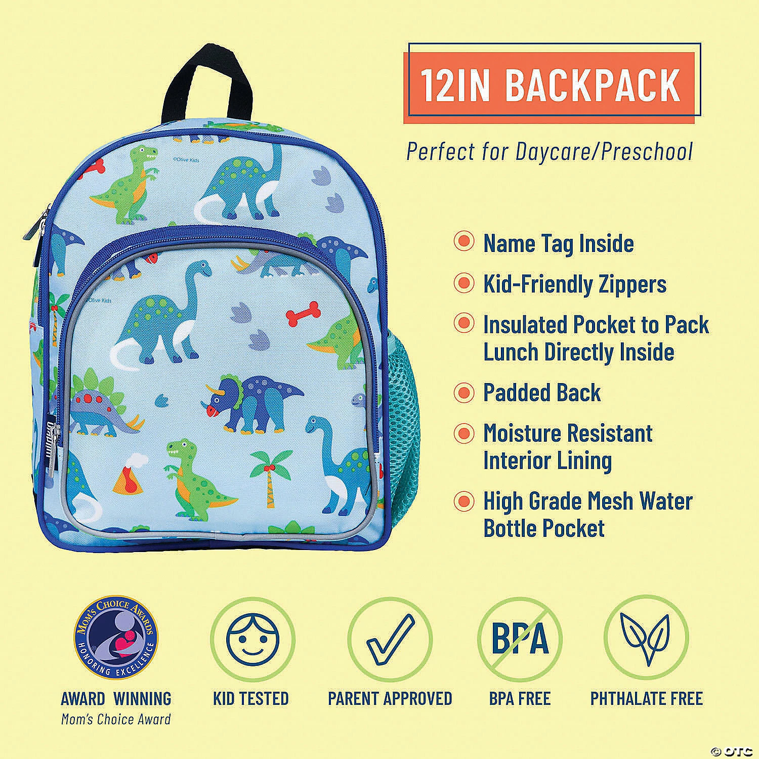 MW Wildkin: Dinosaur Land 12 Inch Backpack 4 MW Wildkin: Dinosaur Land 12 Inch Backpack - Image 2
