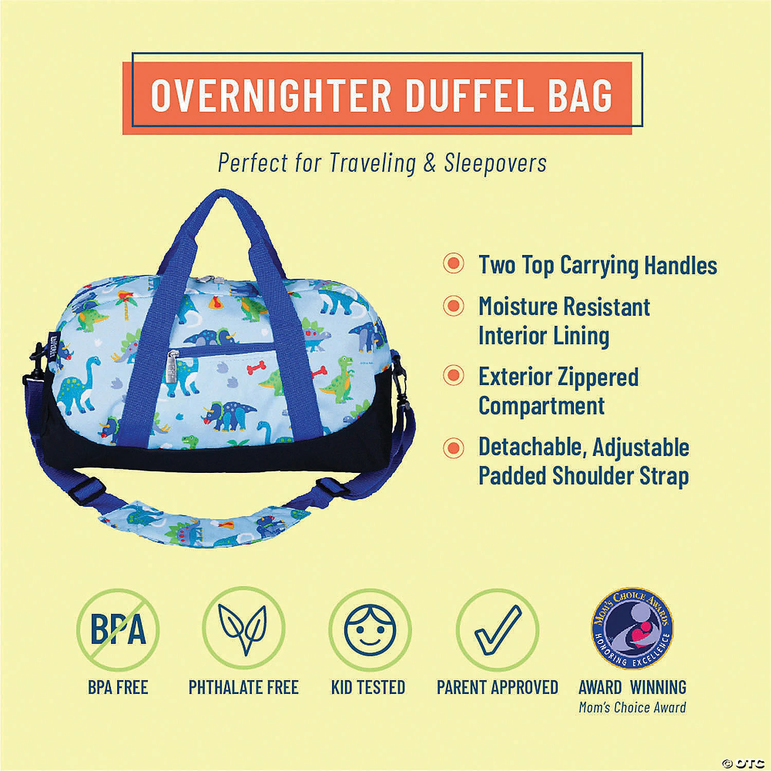 MW Wildkin - Dinosaur Land Overnighter Duffel Bag 4 MW Wildkin - Dinosaur Land Overnighter Duffel Bag - Image 2