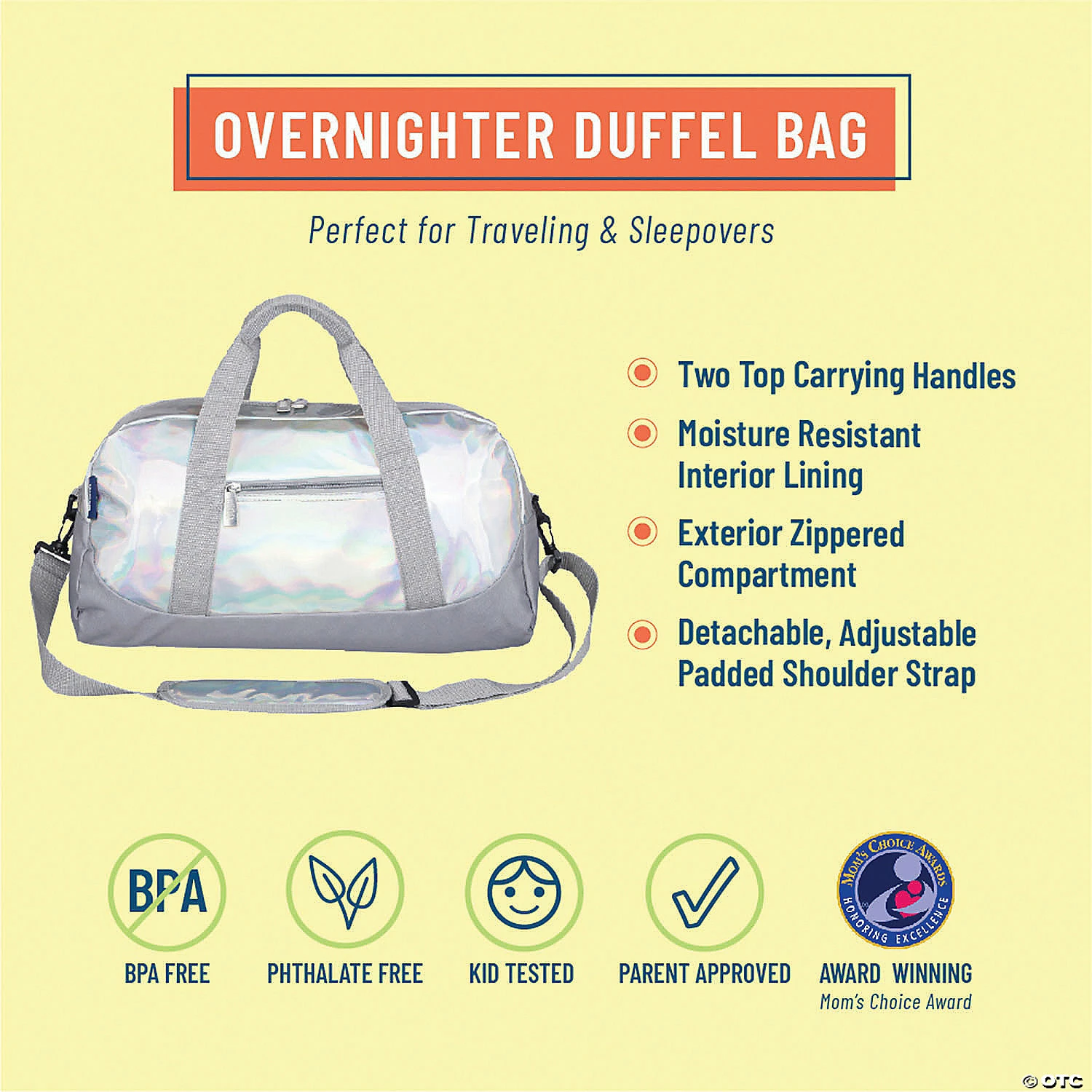 MW Wildkin - Holographic Overnighter Duffel Bag 4 MW Wildkin - Holographic Overnighter Duffel Bag - Image 2