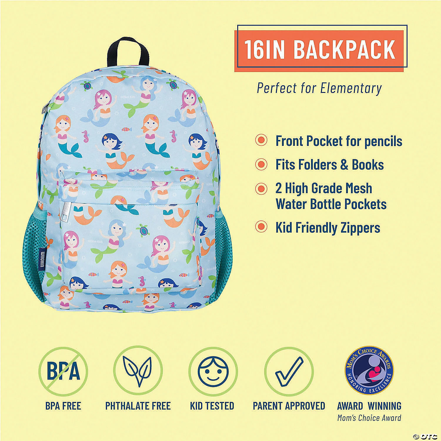 MW Wildkin - Mermaids 16 Inch Backpack 4 MW Wildkin - Mermaids 16 Inch Backpack - Image 2