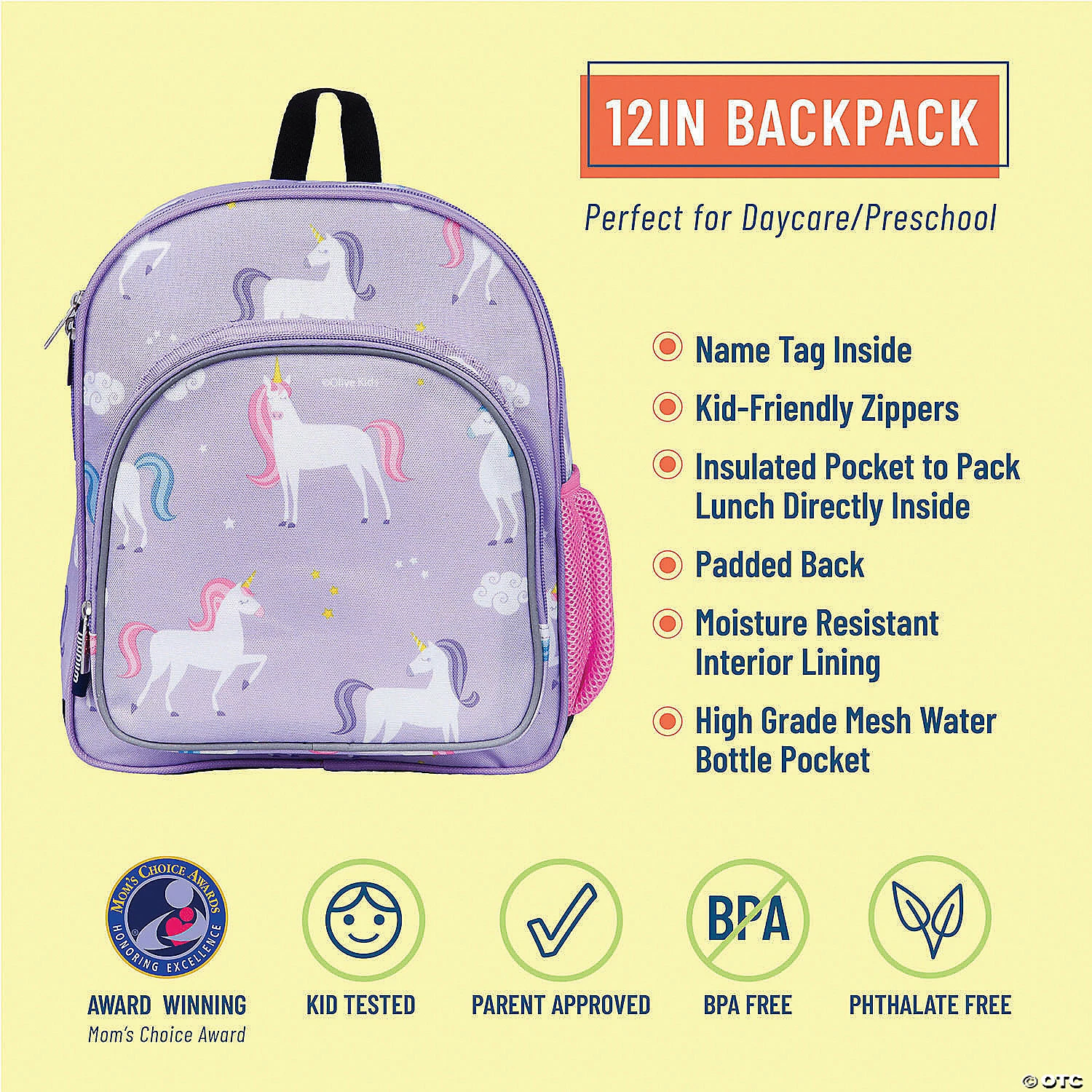 MW Wildkin: Unicorn 12 Inch Backpack 4 MW Wildkin: Unicorn 12 Inch Backpack - Image 2
