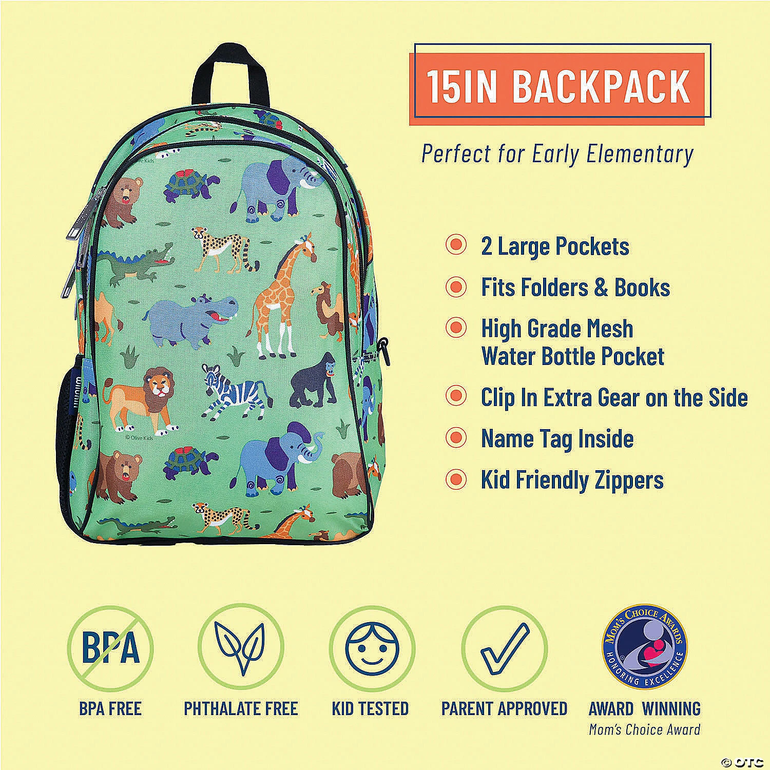 MW Wildkin - Wild Animals 15 Inch Backpack 4 MW Wildkin - Wild Animals 15 Inch Backpack - Image 2